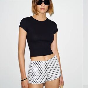 Reformation Muse Tee Black Ribbed 90s Minimalist Chic S EUC